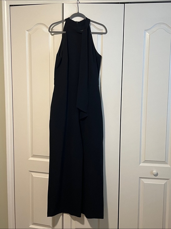 Vince Camuto Pants - Vince Camuto Black Halter-Neck jumpsuit with tie at neck